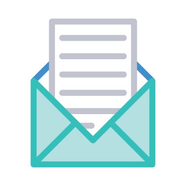 posta düz simgesi, vektör illüstrasyonu 