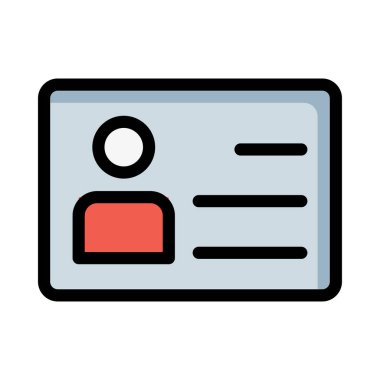 ID kart simgesi vektör illüstrasyonu 