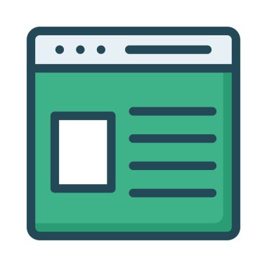 İş düz simge vektör, illüstrasyon