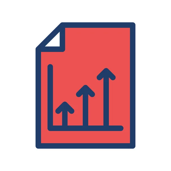 Grafico Crescente Icona Piatta Isolata Sfondo Bianco Vettore Illustrazione — Vettoriale Stock