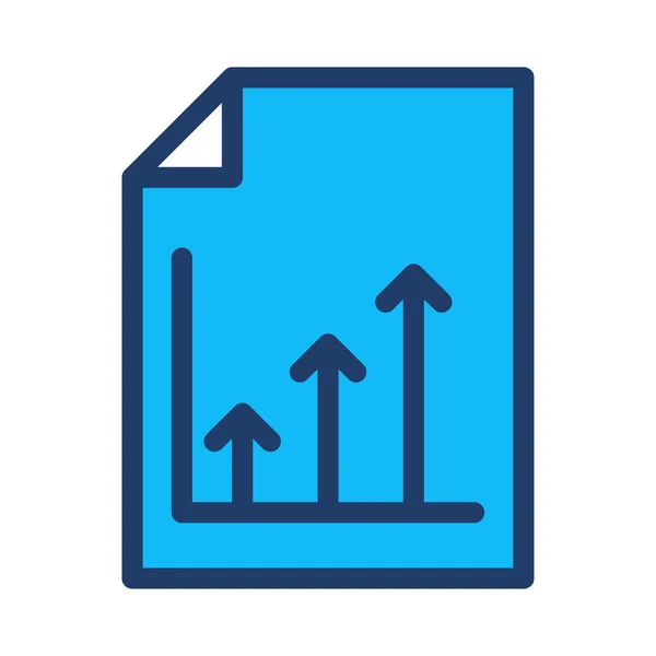 Grafico Crescente Icona Piatta Isolata Sfondo Bianco Vettore Illustrazione — Vettoriale Stock