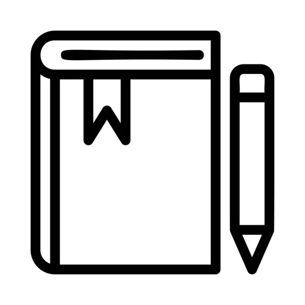 Cuaderno Lápiz Icono Vector Ilustración — Vector de stock