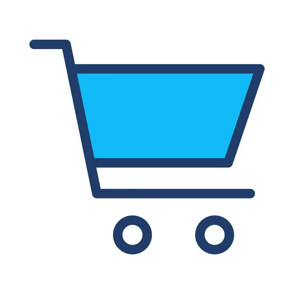 Carrello Shopping Flat Icon Vector — Vettoriale Stock