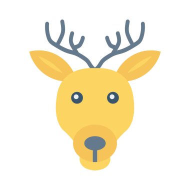 Ren geyiği web simgesi, vektör çizim 