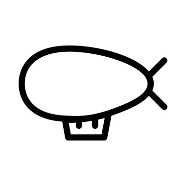 zeplin düz simgesi beyaz arka plan, vektör, illüstrasyon izole