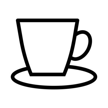 Kahve Kupası düz simgesi beyaz arka plan, vektör, illüstrasyon izole