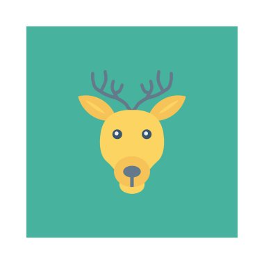 Ren geyiği web simgesi, vektör çizim 