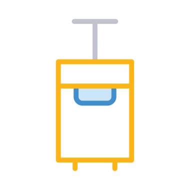 Bagaj düz simgesi beyaz arka plan, vektör, illüstrasyon izole