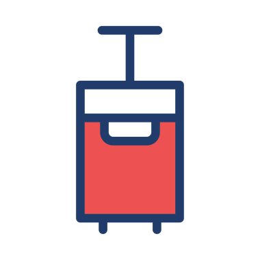 Bagaj düz simgesi beyaz arka plan, vektör, illüstrasyon izole