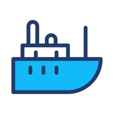 Beyaz arka plan, vektör, illüstrasyon izole düz simge gemi cruise