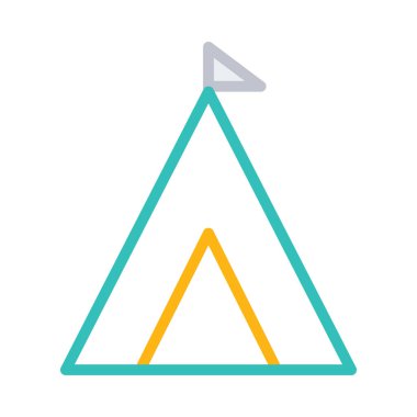 kamp web simgesi, vektör çizim 