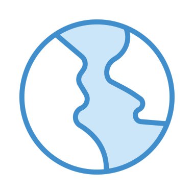 Dünya küre simgesi, sembol simge vektör çizim