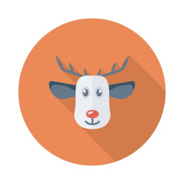 Ren geyiği web simgesi, vektör çizim 