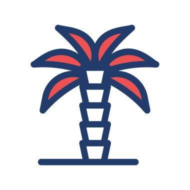 Palmiye ağacı ikonu vektör illüstrasyonu 