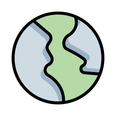 Dünya küre simgesi, sembol simge vektör çizim