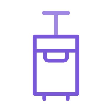 Bagaj düz simgesi beyaz arka plan, vektör, illüstrasyon izole