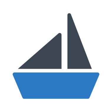 Gemi simgesi vektör illüstrasyonu 