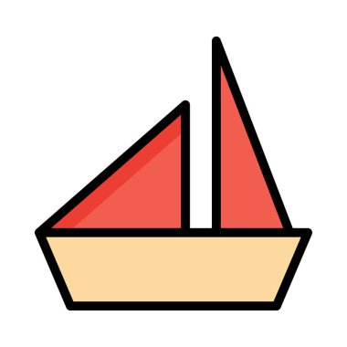 Gemi simgesi vektör illüstrasyonu 