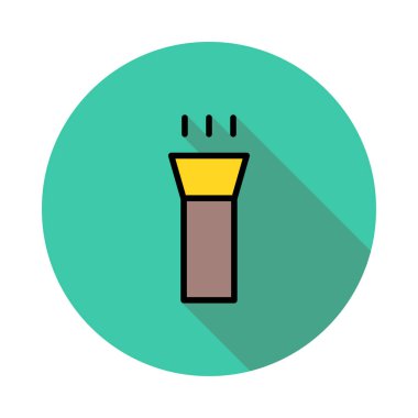 Beyaz arka plan, vektör, illüstrasyon izole elektrik feneri düz simgesi