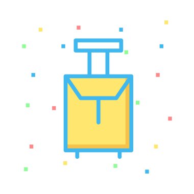 Bavul web simgesi, vektör çizim 