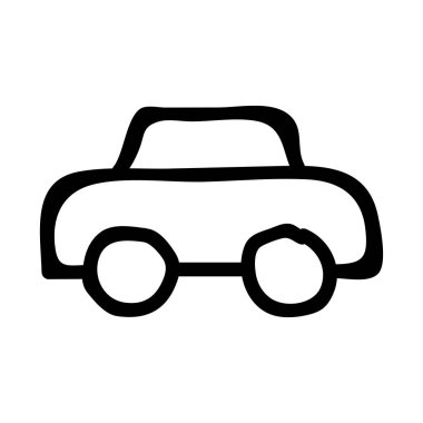 Renkli noktalar beyaz zemin üzerine sarı araba 