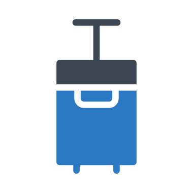 Bagaj düz simgesi beyaz arka plan, vektör, illüstrasyon izole