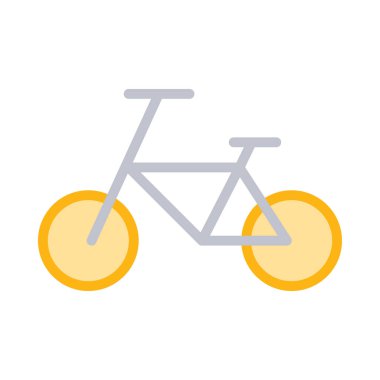 Bisiklet düz simgesi beyaz arka plan, vektör, illüstrasyon izole