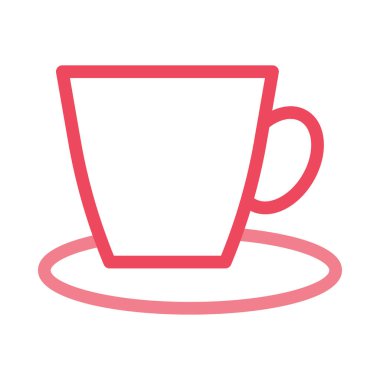 Kahve Kupası düz simgesi beyaz arka plan, vektör, illüstrasyon izole