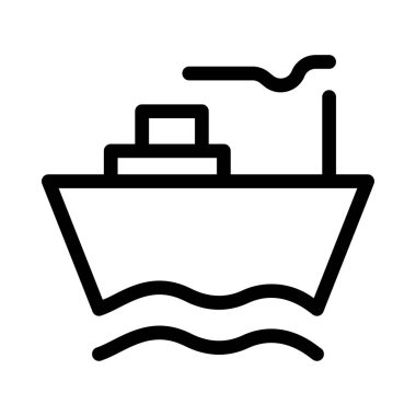 Beyaz arka plan, vektör, illüstrasyon izole düz simge gemi cruise