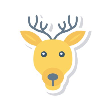 Ren geyiği web simgesi, vektör çizim 