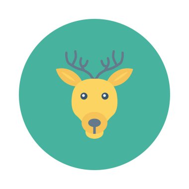 Ren geyiği web simgesi, vektör çizim 