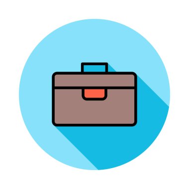 Renkli işaretleri beyaz zemin üzerine kırmızı ve sarı iş çanta