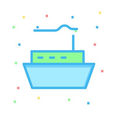 Beyaz arka plan, vektör, illüstrasyon izole düz simge gemi cruise