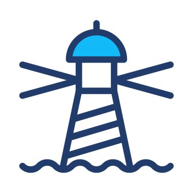 deniz feneri ikonu vektör illüstrasyonu 