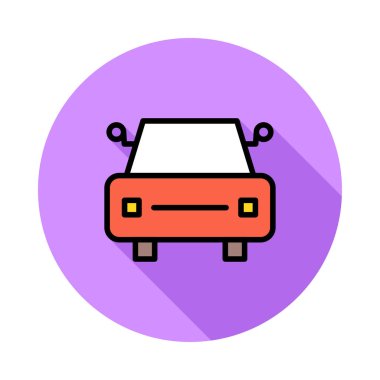 Bej gölge beyaz zemin üzerine izole araba