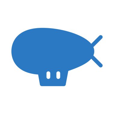 zeplin düz simgesi beyaz arka plan, vektör, illüstrasyon izole