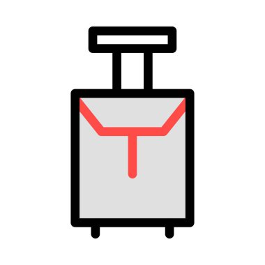 Bavul web simgesi, vektör çizim 