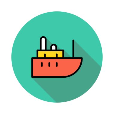 Beyaz arka plan, vektör, illüstrasyon izole düz simge gemi cruise