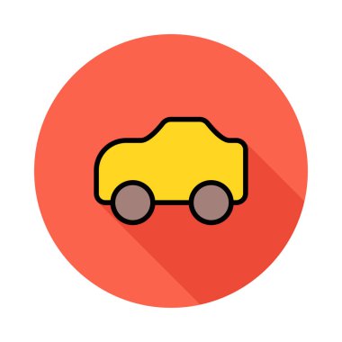 Bej gölge beyaz zemin üzerine izole araba