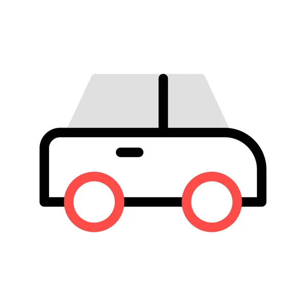 Coche Icono Plano Aislado Sobre Fondo Blanco Vector Ilustración — Vector de stock