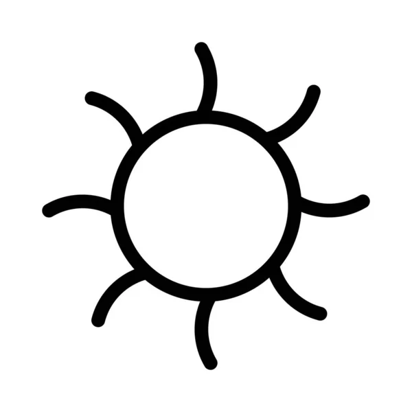 Sonne Flaches Symbol Isoliert Auf Weißem Hintergrund Vektor Illustration — Stockvektor
