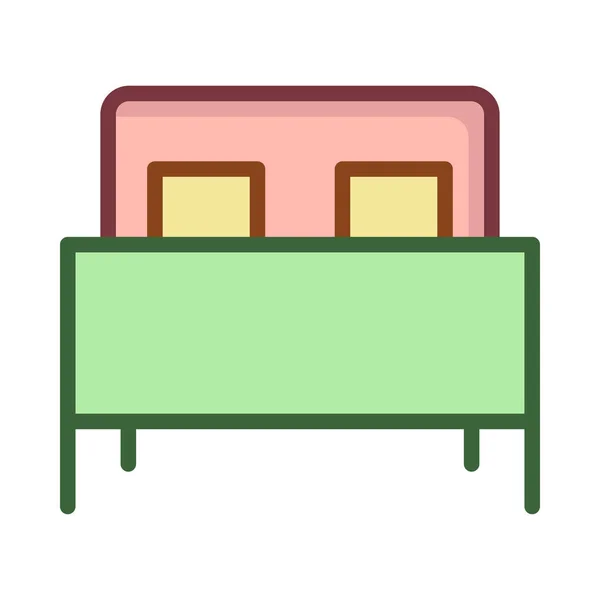 Objeto Aislado Los Muebles Signo Cama — Vector de stock