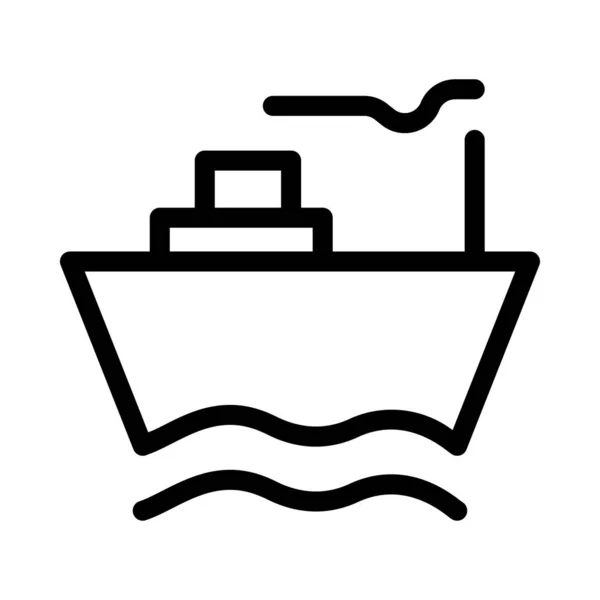 Crucero Icono Plano Del Barco Aislado Sobre Fondo Blanco Vector — Archivo Imágenes Vectoriales