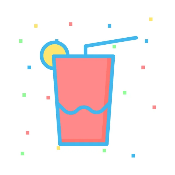 Drink Lijn Pictogram Vector Illustratie — Stockvector