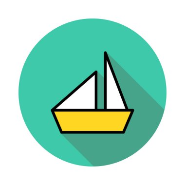 Beyaz arka plan, vektör, illüstrasyon izole düz simge gemi cruise