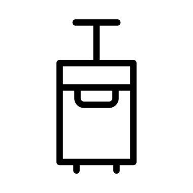 Bagaj düz simgesi beyaz arka plan, vektör, illüstrasyon izole