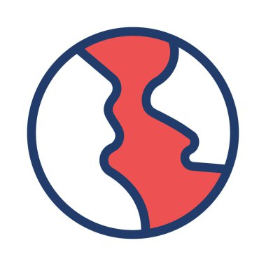 Dünya küre simgesi, sembol simge vektör çizim