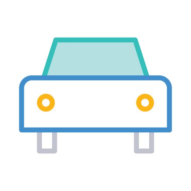 Renkli noktalar beyaz zemin üzerine sarı araba 