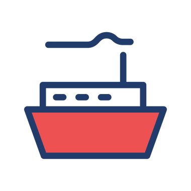 Beyaz arka plan, vektör, illüstrasyon izole düz simge gemi cruise