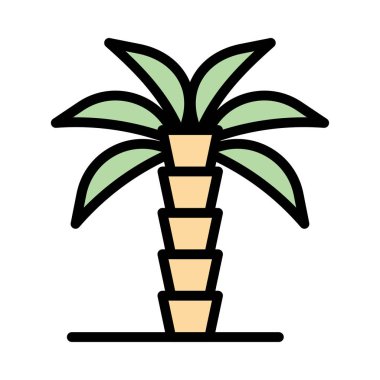 Palmiye ağacı ikonu vektör illüstrasyonu 